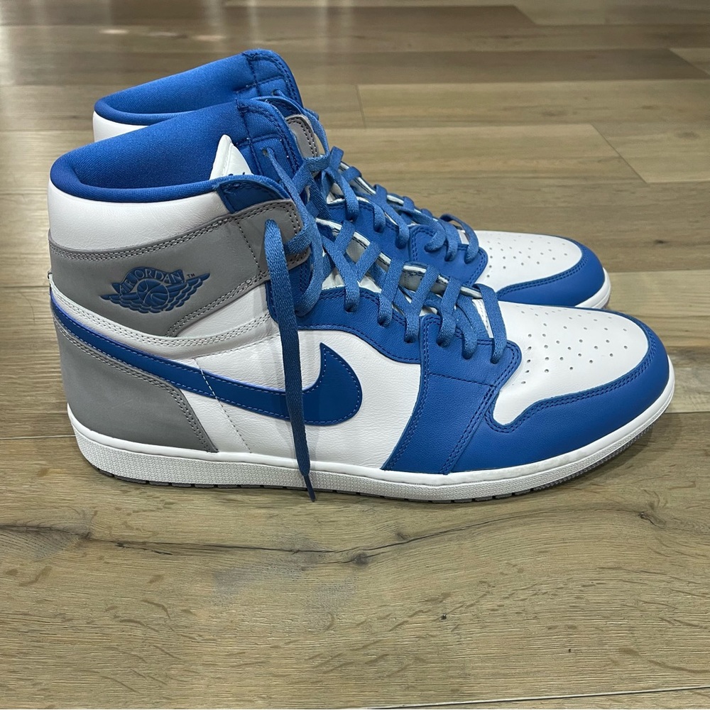 Nike Air Jordan 1 Mens Size 18 True Blue Gray White Retro High OG Big Tall NEW